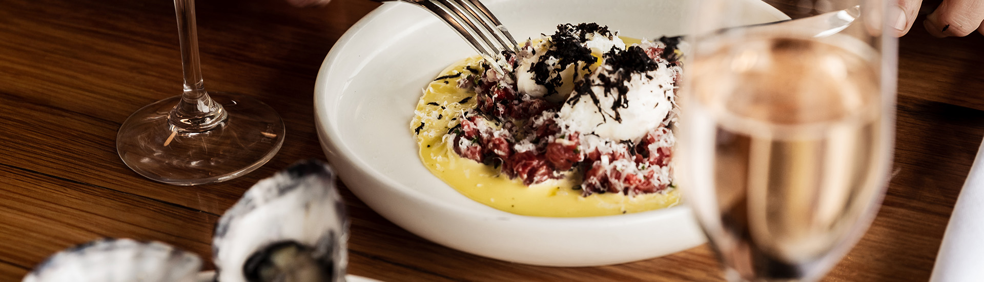 a delicious dinner served at the Grain of the Silos restaurant in Launceston